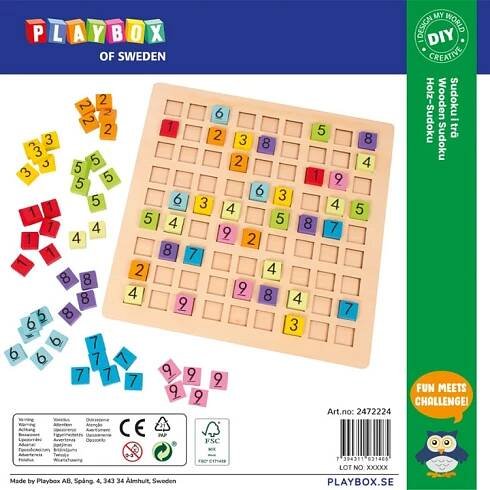 SUDOKU Gra Logiczna i Edukacyjna Drewniana Plansza 25 x 25 cm