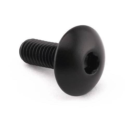 Pro-Bolt hliníkový inbusový šroub s vypouklou hlavou o průměru 16 mm se závitem M6 x 1,00 mm a délkou závitu 16 mm, barva černá
