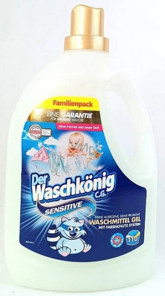 Der WaschKönig Sensitive univerzální gel na praní dětského prádla a citlivou pokožku 110 dávek 3,305 l - VMD drogerie a