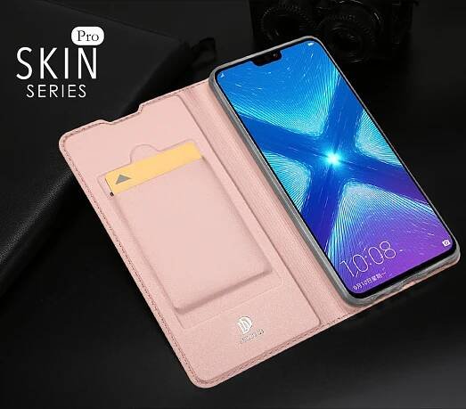 Dux Ducis Skin Pro kožené flipové pouzdro pro Honor 8X - šedé