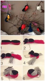 Kids Craft: Fun Yarn Birds DIY Tutorial - Video Fun Crafts For Kids, Cute Crafts, Creative Crafts, Diy For Kids, Arts And Crafts, Cheap Crafts, Crafts With Wool, Wool Crafts Diy, Easy Yarn Crafts