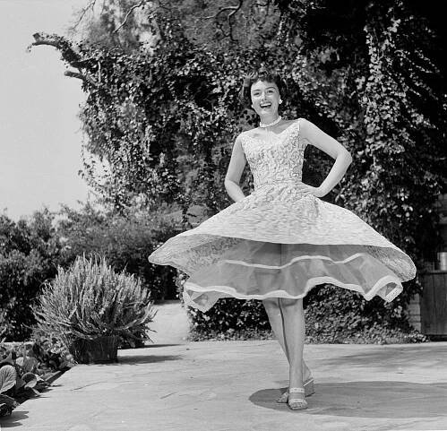 Donna Reed posing at home in Los Angeles, May 6, 1954.