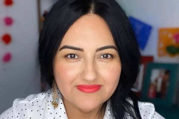 close-up of Silvia Salas-Sánchez