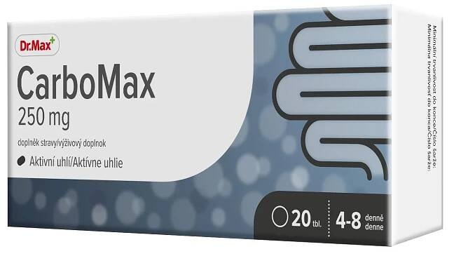 Dr.Max CarboMax 250 mg 20 tablet od 69 Kč - Heureka.cz