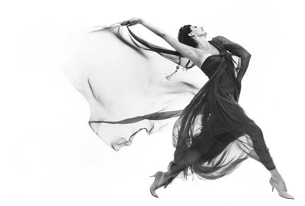 Cyd Charisse, dress by Macrini, New York, New York, June 9, 1961
