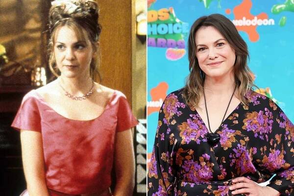 Larisa Oleynik in a scene from the film '10 Things I Hate About You;' Larisa Oleynik attends Nickelodeon's 2023 Kid's Choice Awards at Microsoft Theater on March 04, 2023 in Los Angeles, California
