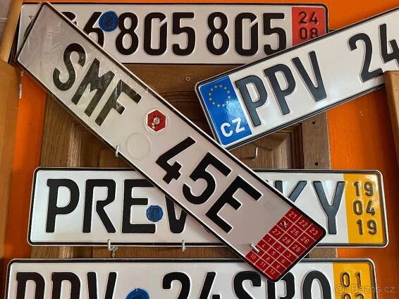 SPZ,převozní značky,převozky,německé žluté,červené SPZ - Praha 4