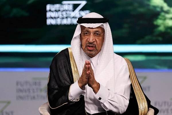 Saudi Arabia's minister of investment, Khalid-al-Falih, is shown in Riyadh