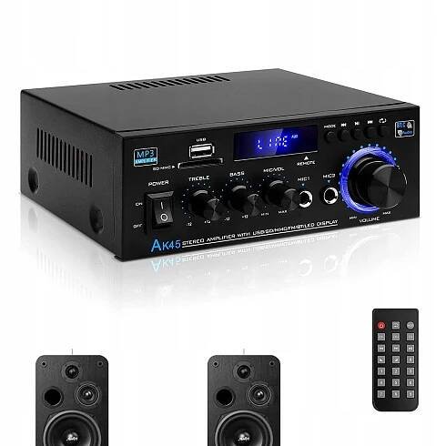 HIFI STEREO ZESILOVAČ 40W+40W BLUETOOTH 5.0 MINI AUDIO PŘEHRÁVAČ AK45
