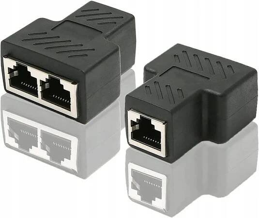 2 x LAN rozbočovač RJ45 rozbočovač, dva počítače současně