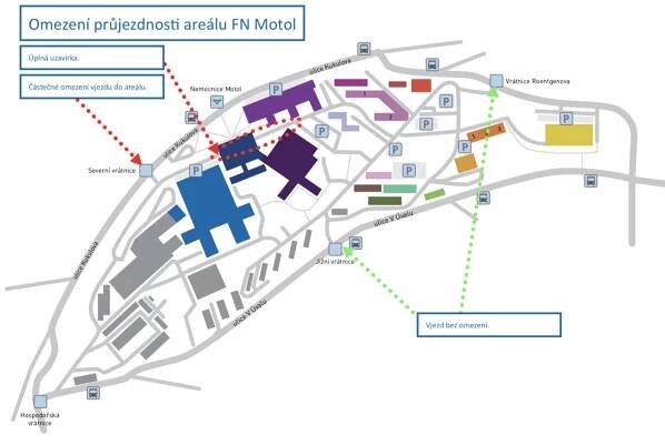 Omezení průjezdnosti ve FN Motol