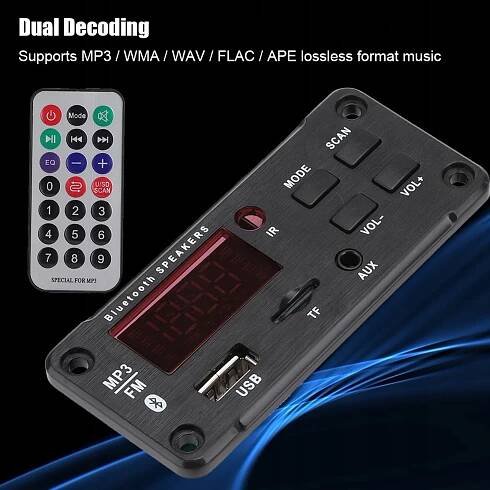 DC12V Bluetooth MP3 USB přehrávač Deska dekodéru Další funkce dálkové ovládání