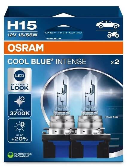 Žárovky H15 OSRAM Cool Blue Intense 3700K (DUO BOX 2 ks)