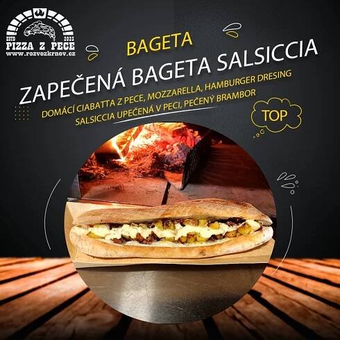 Zapečená bageta Salsiccia