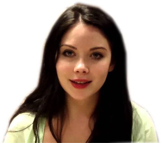 A Woman With Long Hair And Red Lipstick
