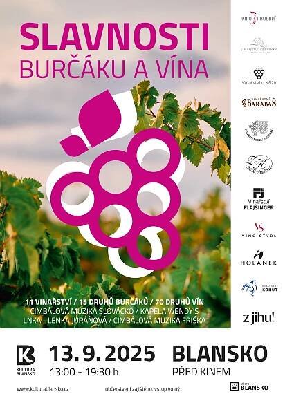 SLAVNOSTI BURČÁKU A VÍNA 2025, 13. 9. 2025
