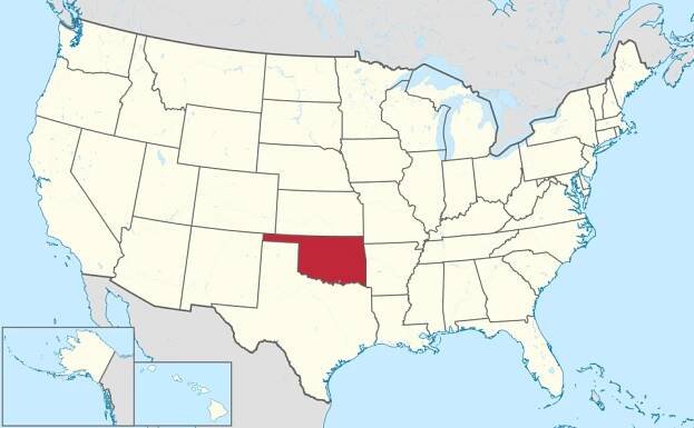 Oklahoma na mapě USA