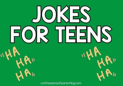 featured image with green background and white text that says “jokes for teens”