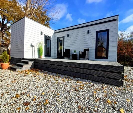 modulový dům do L 8x3m + 3 x 2,5m | Mobilní Domy Levně