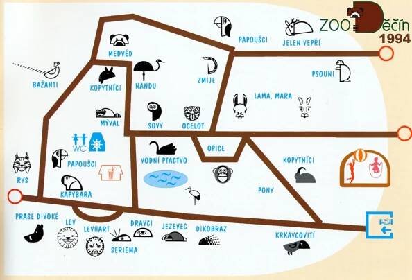 Map of Zoo Děčín - 1994