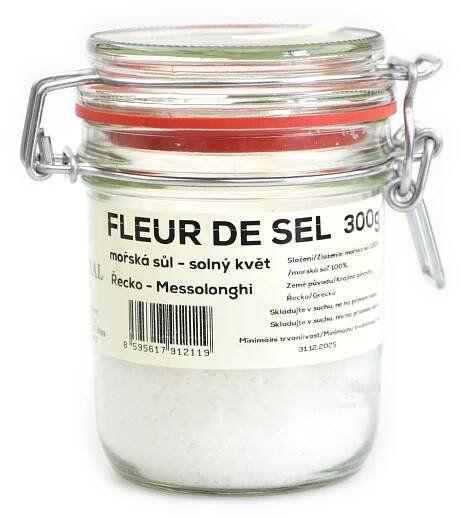 Fleur de Sel - solný květ, mořská sůl, Řecko - Messolonghi - Natural 300g