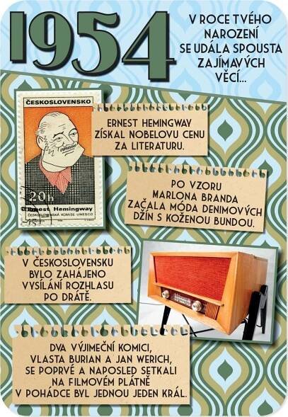 Albi Retro přání 1954 13,5 x 19,5 cm od 34 Kč