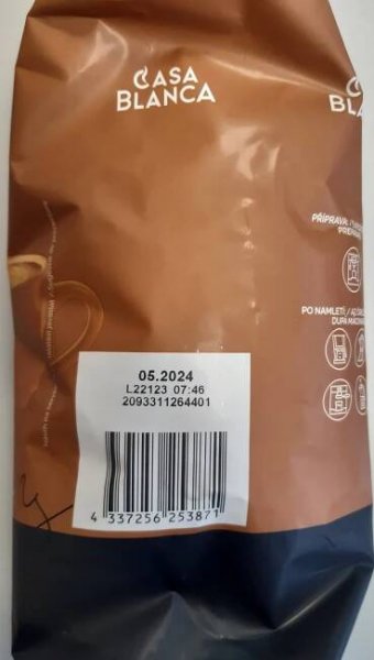 Podrobné informace o potravině Káva zrnková Creme 500 g