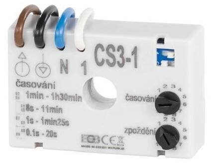 CS 3-1 - časový spínač osvětlení a ventilátorů, malý modul pod vypínač - hitobchod