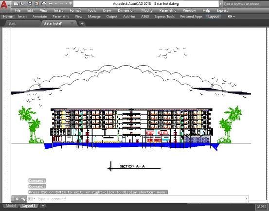 ***Three Star Hotel Complete Design dwg AutoCAD Files for Free Download