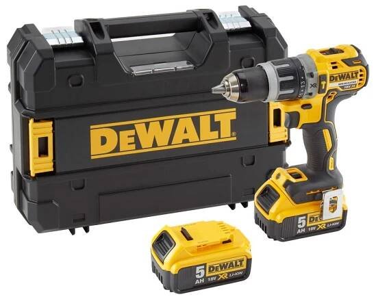 DeWALT DCD796P2 18V Aku příklepová vrtačka, 2x5Ah, nabíječka, Tstak