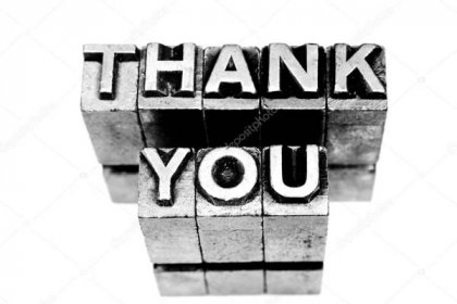Download - Thank you sign written with block letters on white background — Stock Image