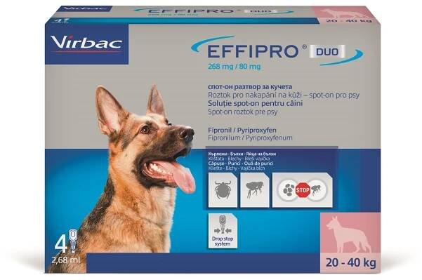 EFFIPRO DUO Dog L (20-40kg) 268/80 mg, 4x2,68ml