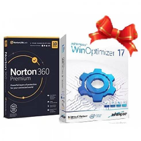 Norton 360 Premium, 10 zařízení, 1 rok + Ashampoo WinOptimizer 17 (PU) v češtině | SW.CZ