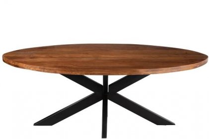 Tmavě hnědý oválný jídelní stůl s deskou z akáciového dřeva Gerard Acacia - 210*110*76 cm - J-Line by Jolipa - 23909 - LaHome.cz