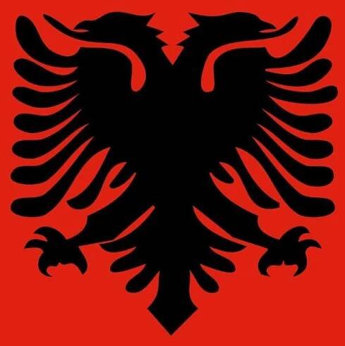 Albánie, Vlajka, Národní, Symbol, Země