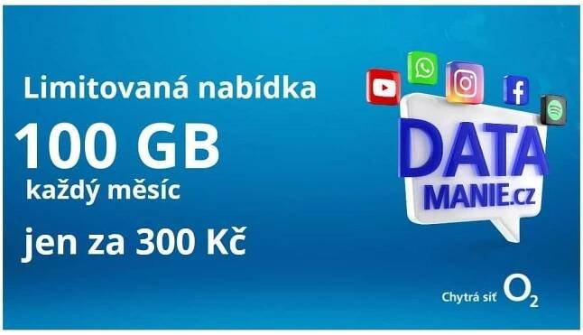 O2 nabízí nejvíce dat v historii: 100 GB za tři stovky má jen jeden háček