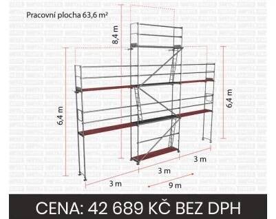 Kompletní sestava lešení Plettac PD70 - 63,6 m