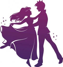 romantický tanec - princovi stock ilustrace