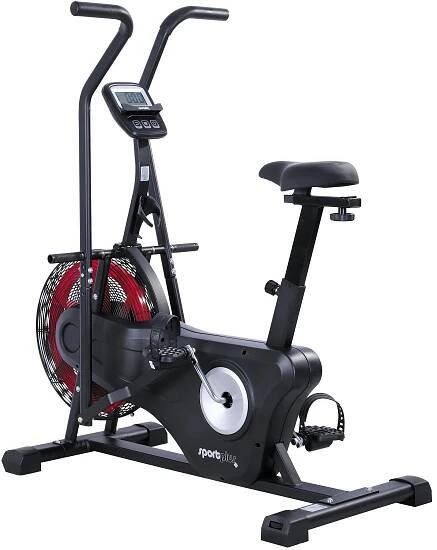 SPORTPLUS SportPlus Air Bike mit Luftwiderstand, Ganzkörper-Workout & verstellbarem Sitz