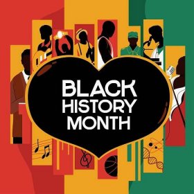 Black History Month Celebrate with African People Professions Background