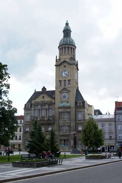 Prostějov - náměstí Tomáše Garrigue Masaryka - View WSW to Town Hall 1914 K.H.Kepka