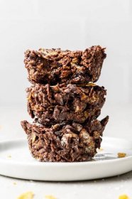 Three Chocolate Cornflakes Cakes stacked on top of each other