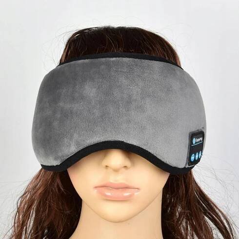 Sluchátka na spaní 3D maska ​​na oči, Bluetooth 5.0 Wireless Music Shade Cover s tenkými HD reproduktory Nastavitelné pro muže, ženy, spící