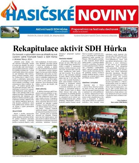Článek o činnosti našeho sboru v Hasičských novinách 6/2023 | Hasiči Hůrka