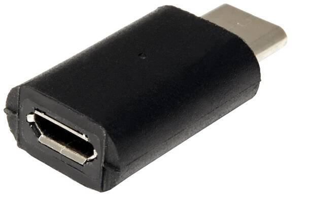 USB redukce microUSB B(F) - C(M), černá
