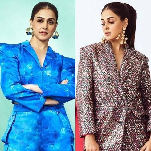 3 times Genelia D’Souza set the stage for power dressing in printed pantsuits