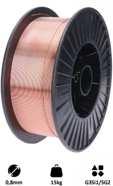 Drát svářecí 0,8mm-MIG/MAG(CO2) G3Si1/SG2, 15kg