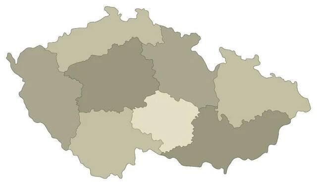 Czechia map. Map of Czech Republic in main regions 33507618 Vector Art ...