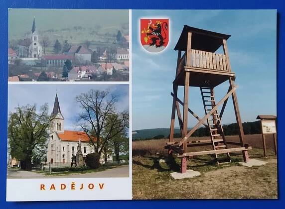 Radějov, Hodonín, rozhledna, erb - Pohlednice místopis