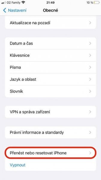 Jak na tovární nastavení v iPhonu, resetovat iPhone